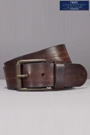 Brown Signature Italian Leather Casual Belt